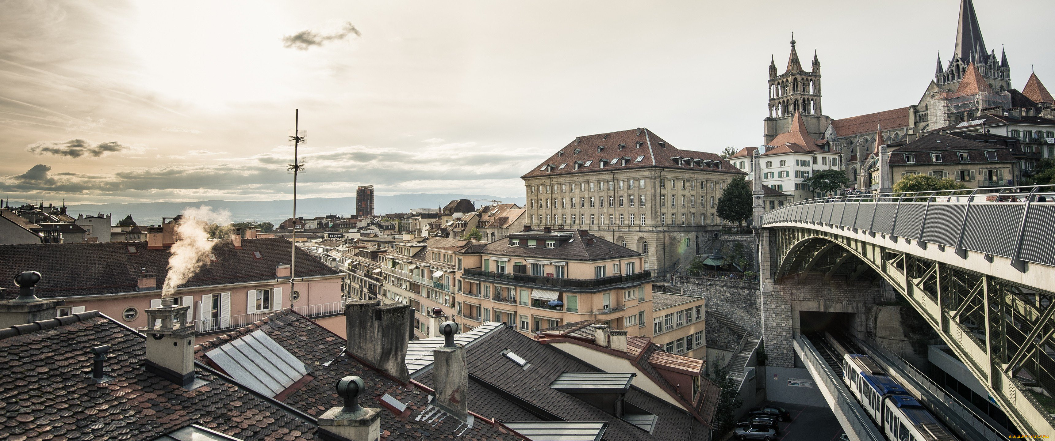 ,  , , - , buildings, panorama, city, lausanne, , , 